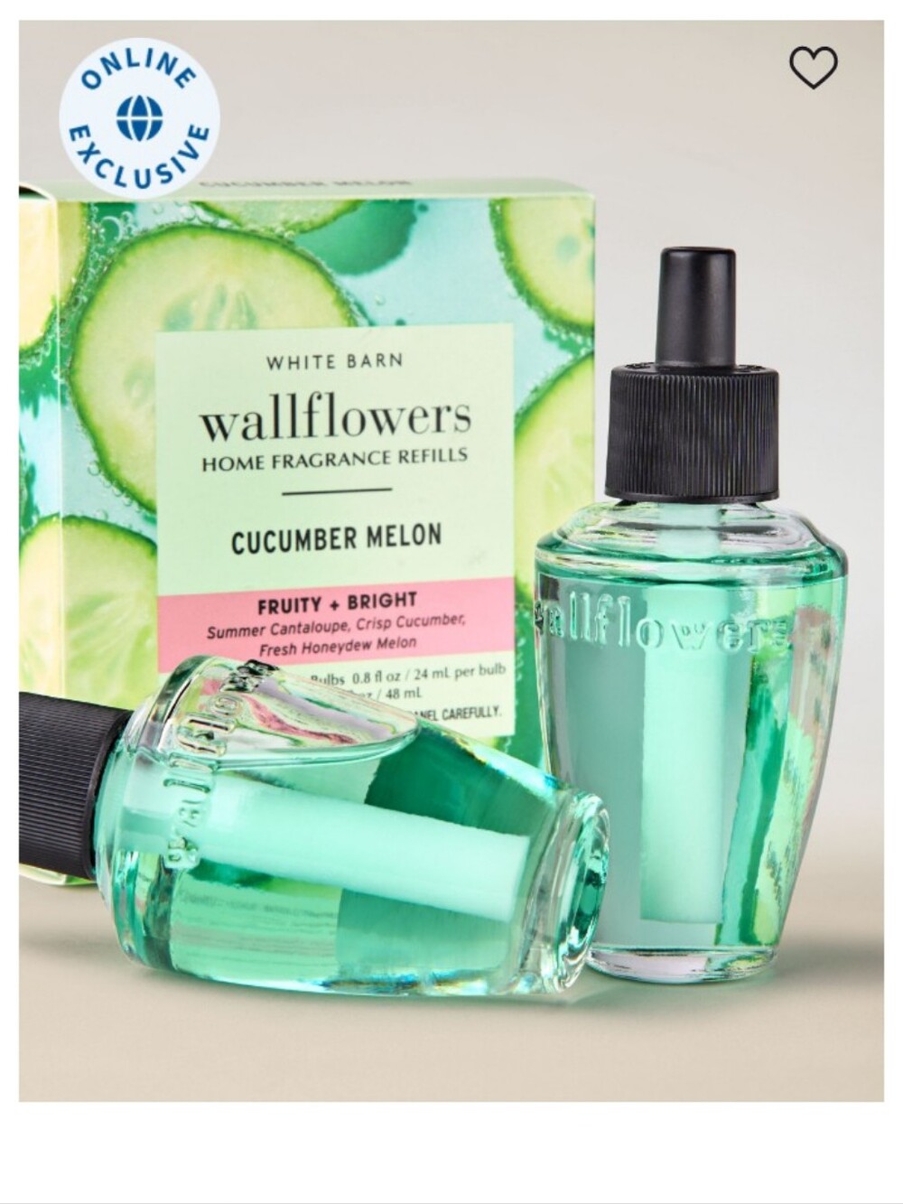 White Barn Wallflowers Cucumber Melon Refill - Aqua Green